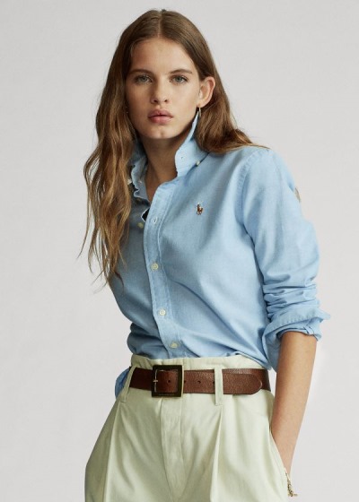 Women's Polo Ralph Lauren Custom Fit Cotton Oxford Shirt | 741689SNP